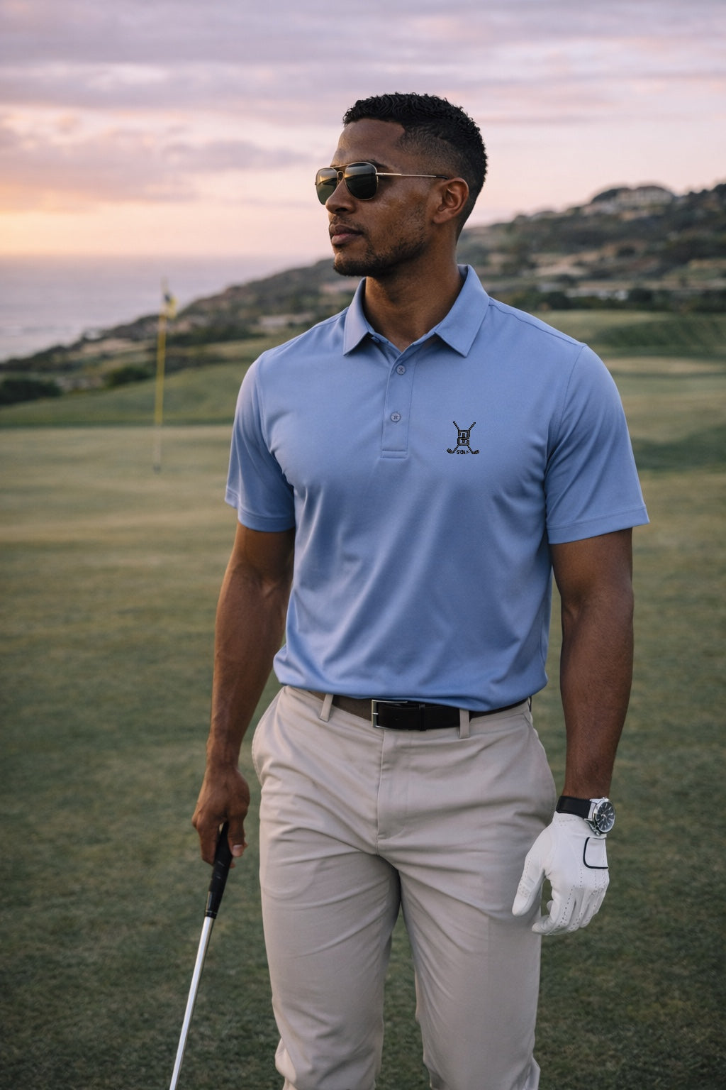 Paired Up® Swing Series Golf Polo - Acero Claro
