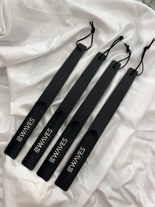 Waves California® 15" Laser Etched Natural Wood Shoehorn