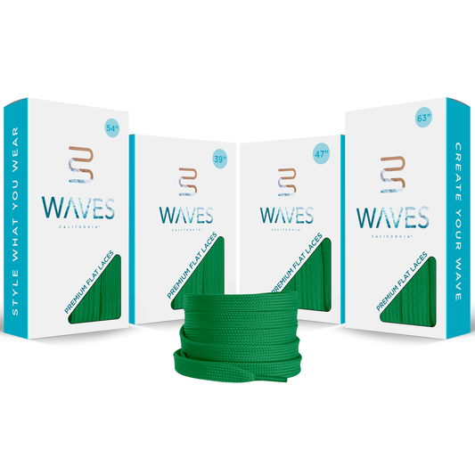 Waves California® Lucky Green Premium Flat Laces