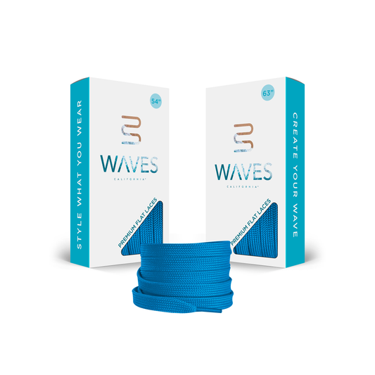 Waves California® Powder Blue Premium Flat Laces