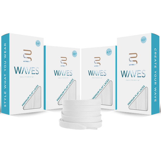 Waves California® Pure White Premium Flat Laces