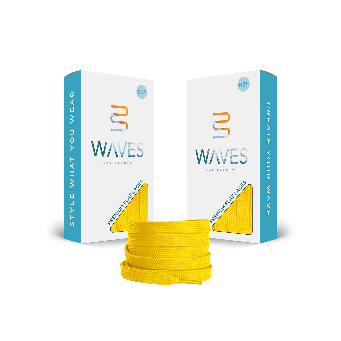 Waves California® Varsity Yellow Premium Flat Laces