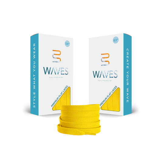Waves California® Varsity Yellow Premium Flat Laces