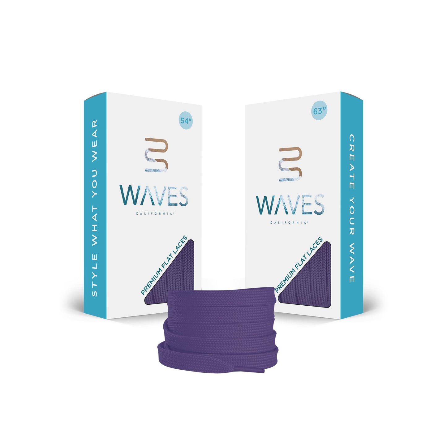 Waves California® Court Purple Premium Flat Laces