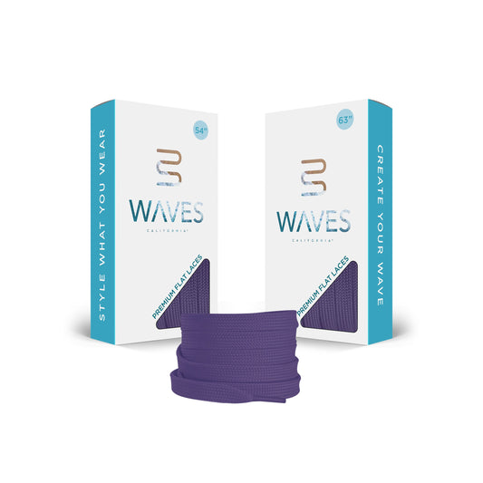 Waves California® Court Purple Premium Flat Laces