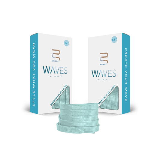 Waves California® Mint Green Premium Flat Laces