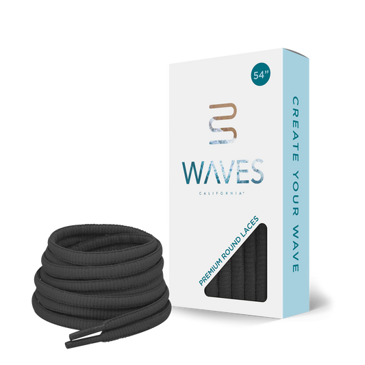 Waves California® Core Black Premium Round Laces