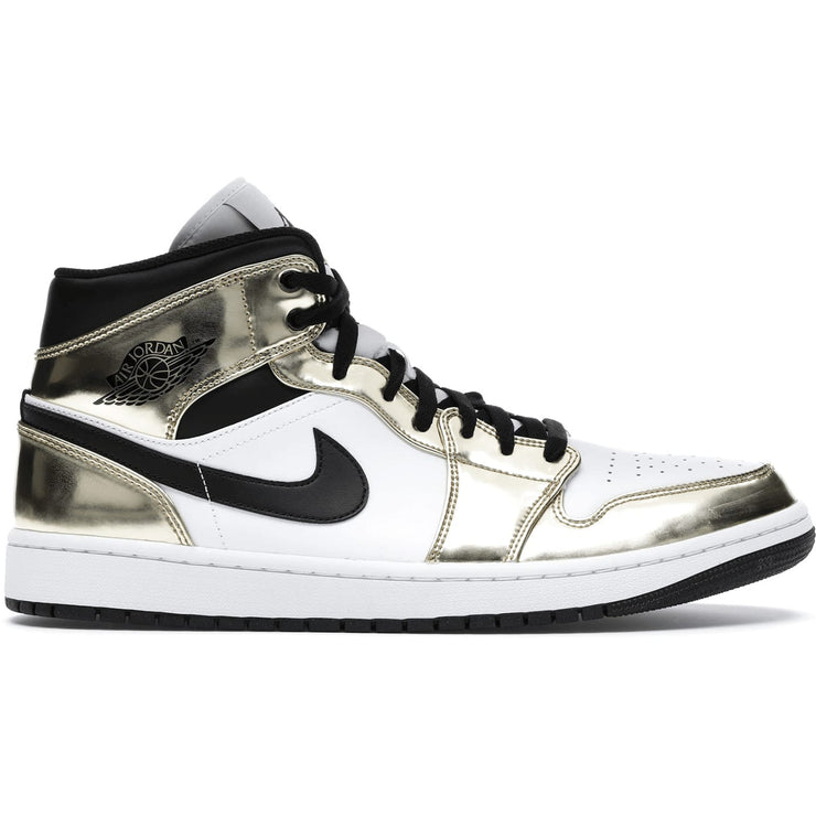 Jordan 1 Mid Metallic Gold Black White