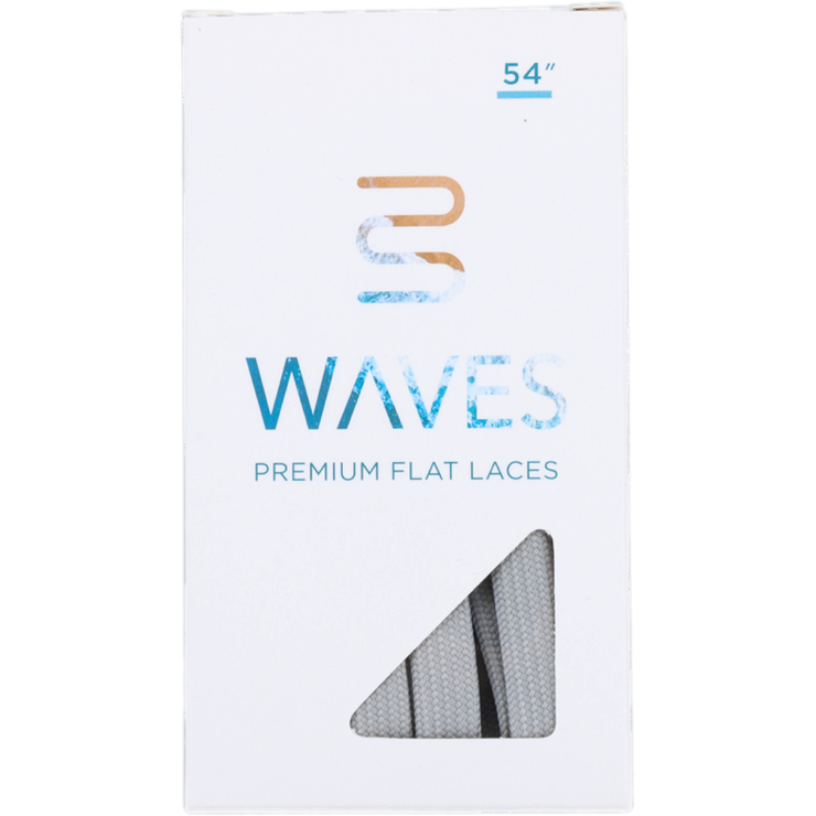 Waves California® Cool Grey Premium Flat Laces