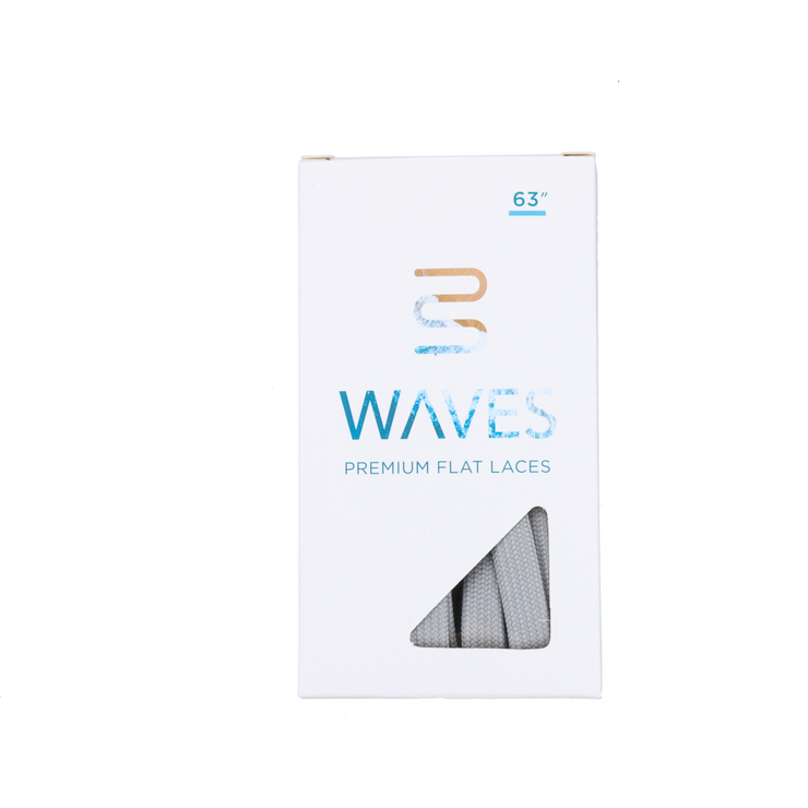 Waves California® Cool Grey Premium Flat Laces