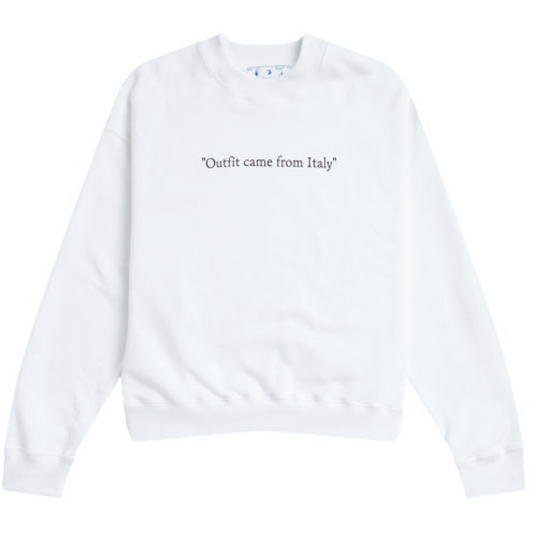 Off-White From Italy Skate Crewneck White