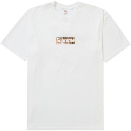 Supreme Burberry Box Logo Tee White