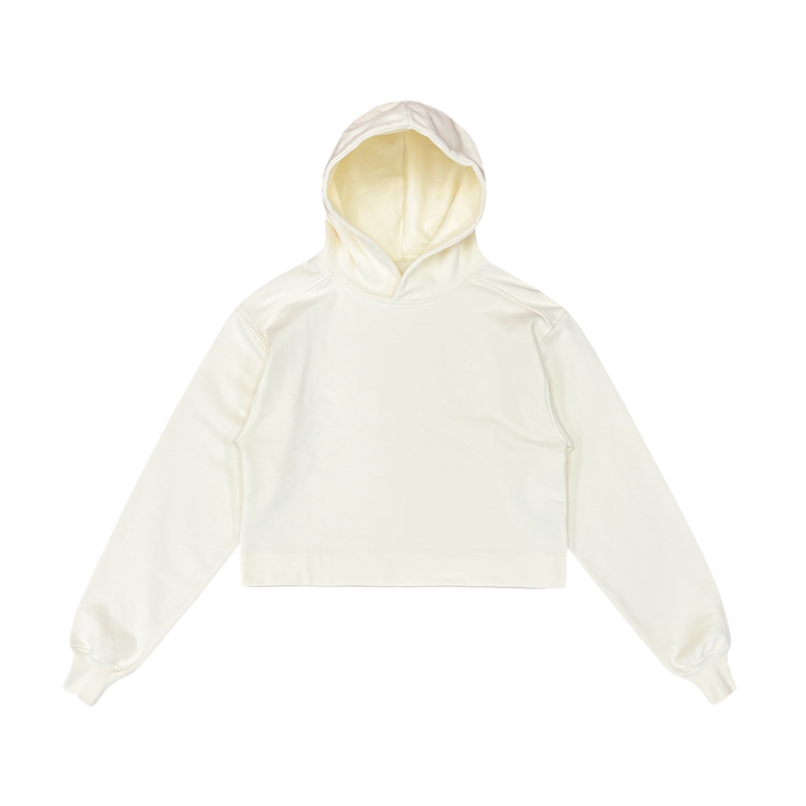 Paired Up Cream Luxury Cropped Hoodie