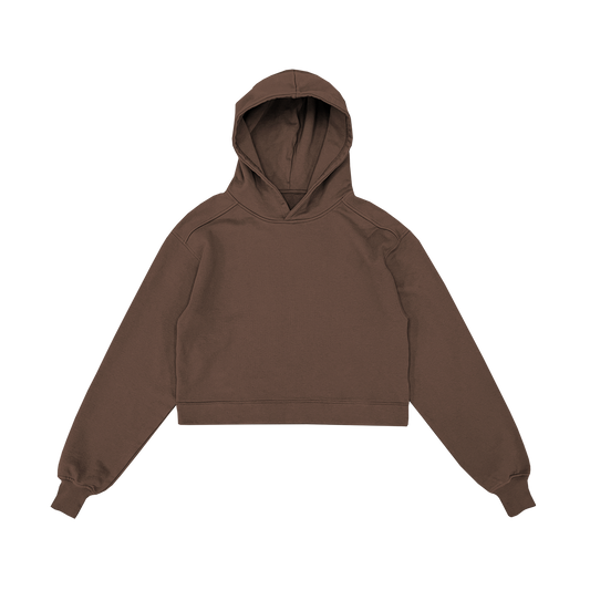 Paired Up Vintage Brown Luxury Cropped Hoodie